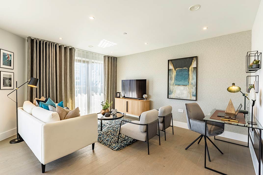 Show Home Living Room at Verdo – Kew Bridge | New Build Homes in West London